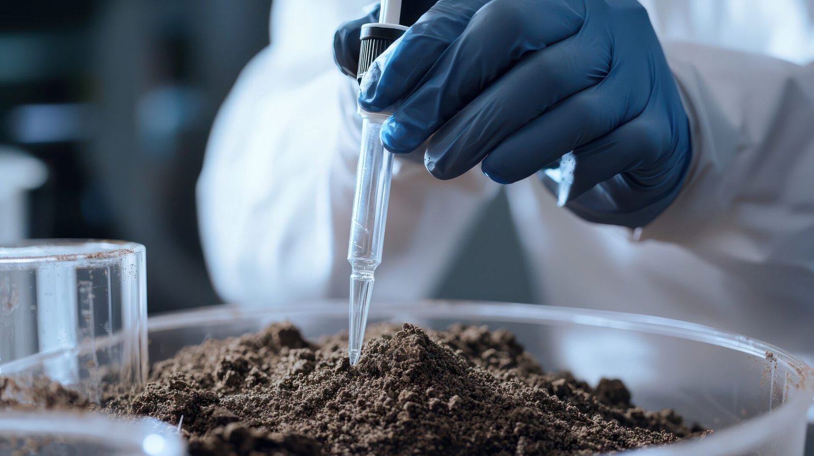 Scientist testing sample