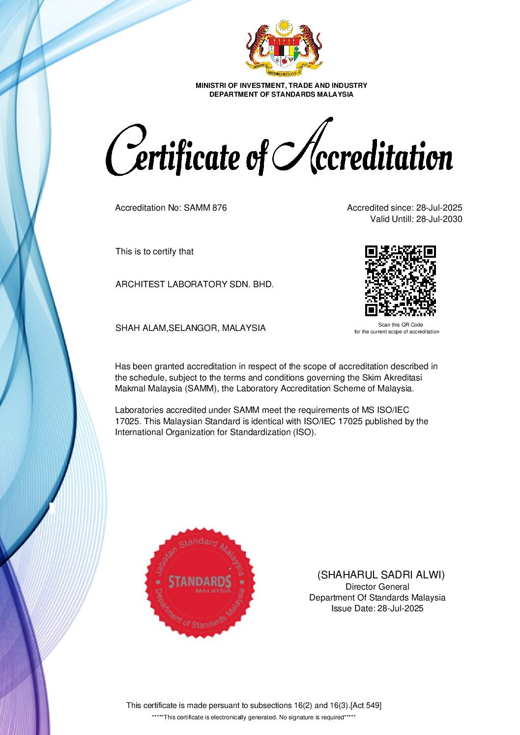 Certificate of Accreditation preview