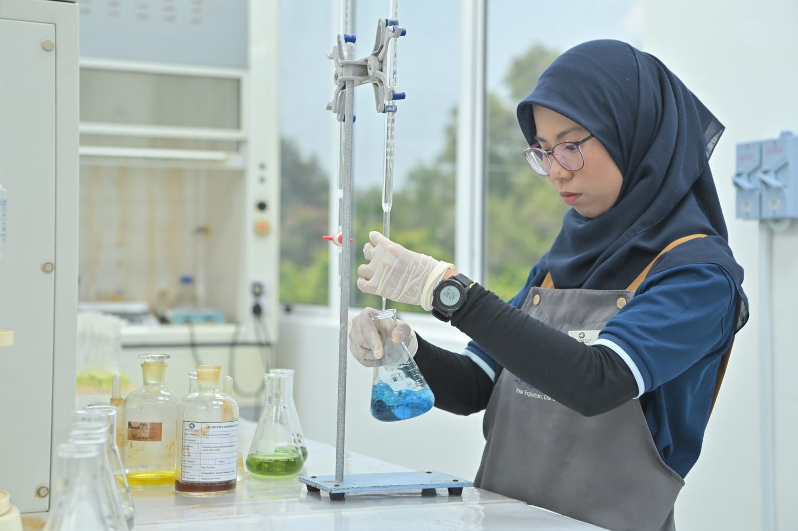 ARCHITEST technician preparing water samples